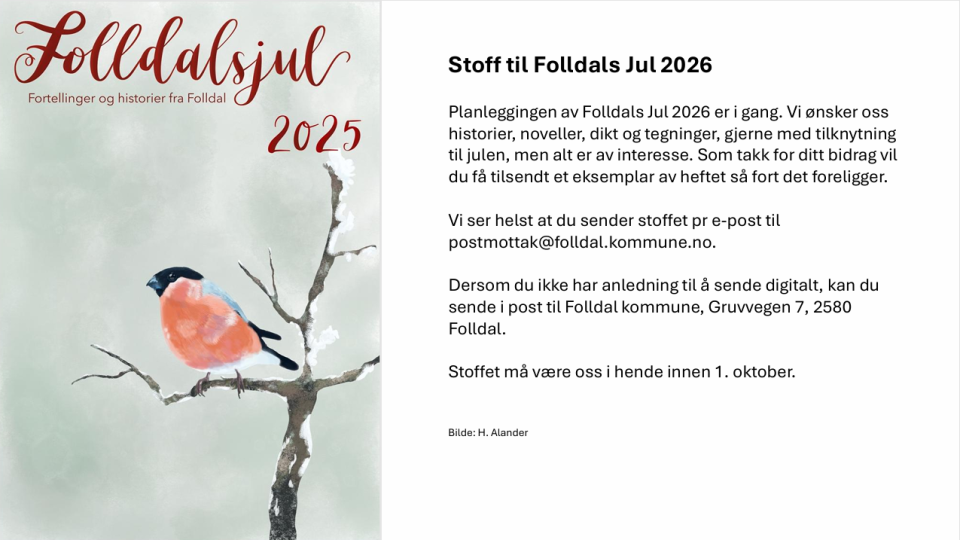 Lenke til artikkel: Stoff til Folldalsjul 2026