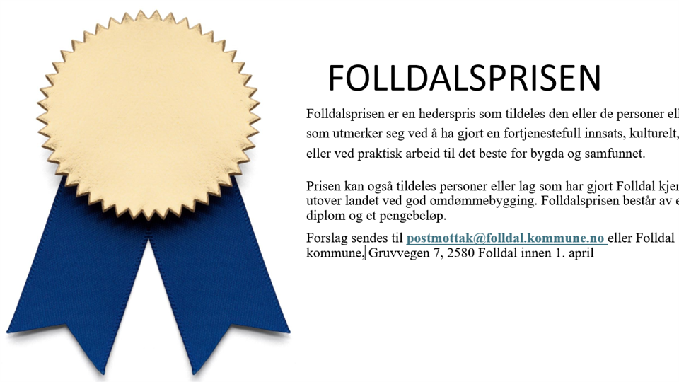 Lenke til artikkel: FOLLDALSPRISEN
